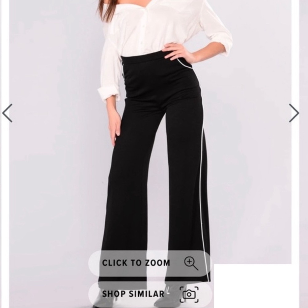 Fashion Nova Eva Pants Black & White XL